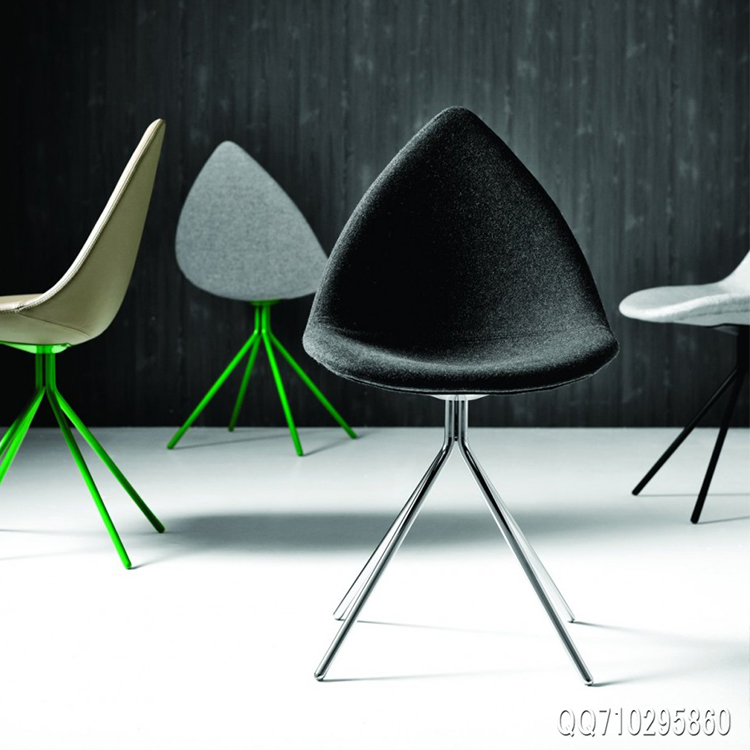 布质玻璃钢漆面版 餐椅北欧风情电脑设计师椅树叶椅尖嘴尖角椅 五金家具电镀