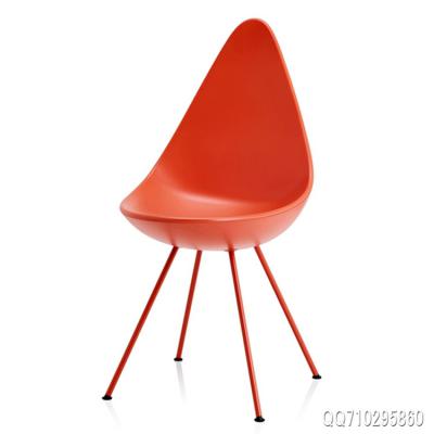 红色玻璃钢漆面水滴椅餐椅DROP CHAIR电脑椅 粉色经典女性美容家用椅