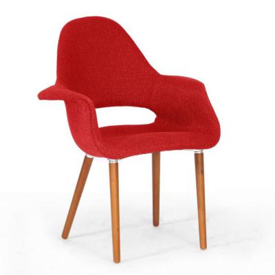 Organic Chair沙发椅创意简约休闲实木布艺餐椅 单人扶手沙发椅子
