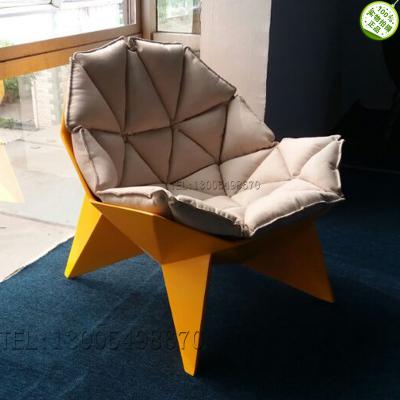 实物现货多边角椅玻璃钢休闲椅 创意多角形 菱形造型艺术半躺椅 家用酒店