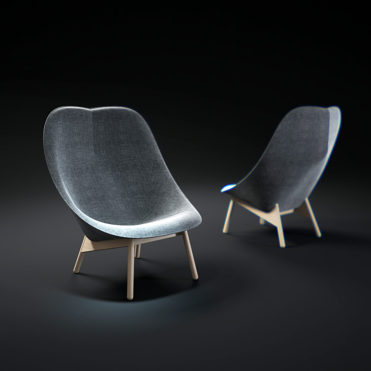 玻璃钢贝壳 北欧椅创意椅花瓣椅扇形椅HAY Uchiwa Lounge Chair By Doshi Levien
