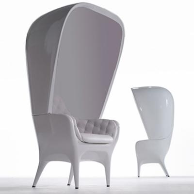 白色款玻璃钢高帽椅hooded armchair创意头巾椅 米亚.海因休闲椅
