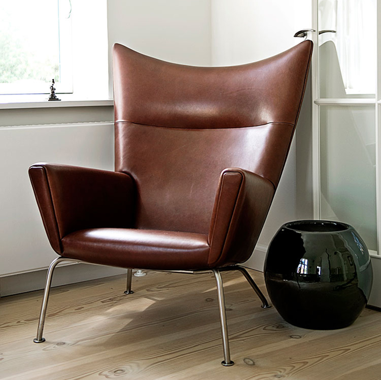 北欧简约现代接待沙发椅创意翅膀椅翼椅 客厅阳台单人休闲椅 Hans J. Wegner