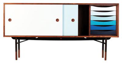 北欧大师设计电视柜Finn Juhl sideboard创意时尚七彩柜边柜收纳柜拉
