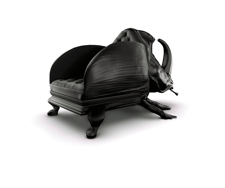 设计师家具 动物昆虫甲壳虫椅 玻璃钢创意躺椅 带软包 颜色面料可定制 酒吧