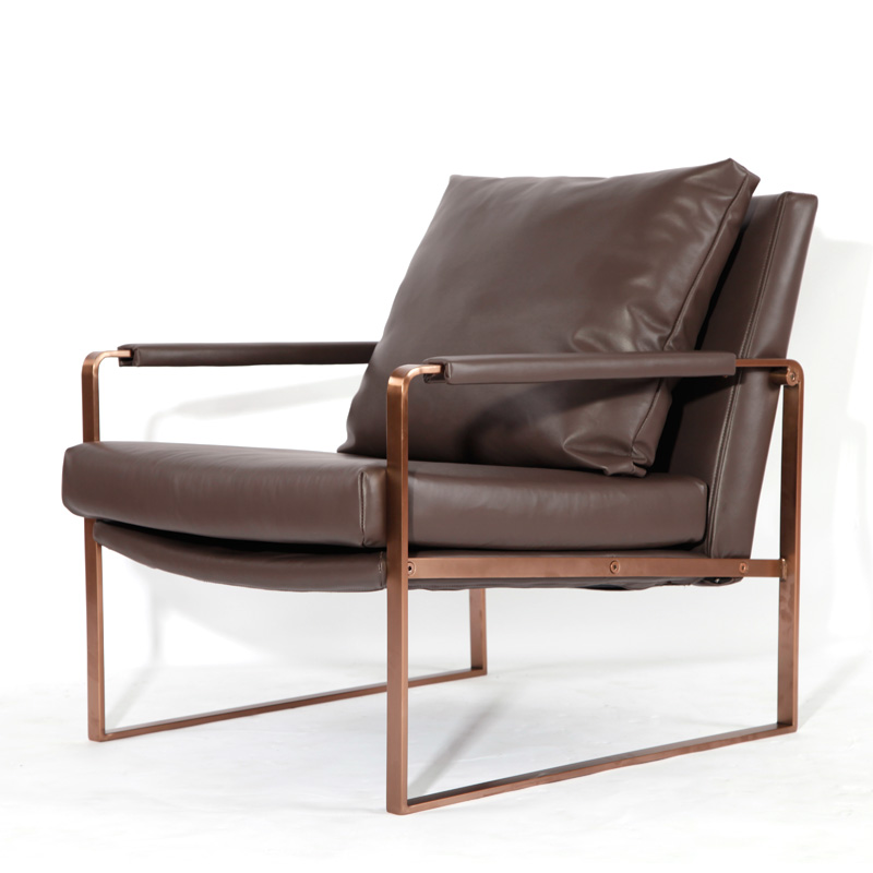 不锈钢电镀无指纹亮光 钢 单人位沙发椅 规格可定制颜色可定制 圆角边处理
