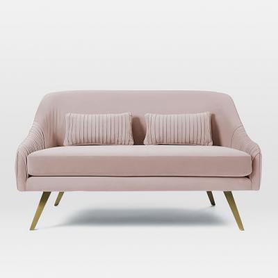 双人位简洁不锈钢沙发 West Elm Roar Rabbit Swivel SOFA 设计师工程项目接待休闲沙发