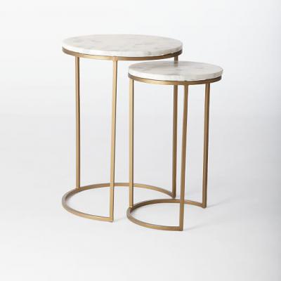 叠加茶几大全 实物 Marble Round Nesting Side Table 大理石圆形嵌套边桌 边几角几共几情侣桌