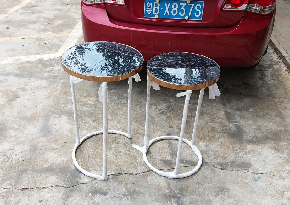 叠加茶几大全 实物 Marble Round Nesting Side Table 大理石圆形嵌套边桌 边几角几共几情侣桌