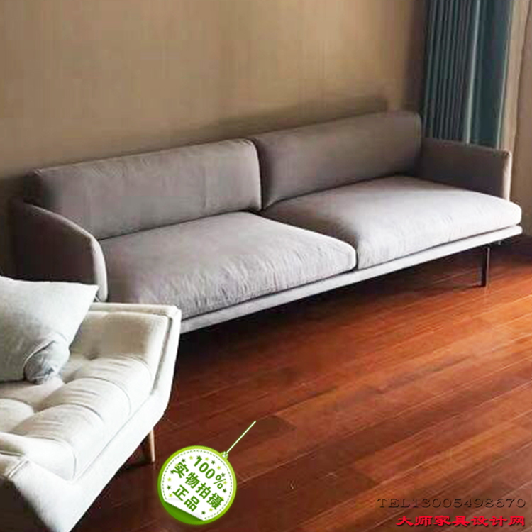 实拍木脚北欧小户型沙发 粉色白色面包方块沙发整装一体 双人布艺