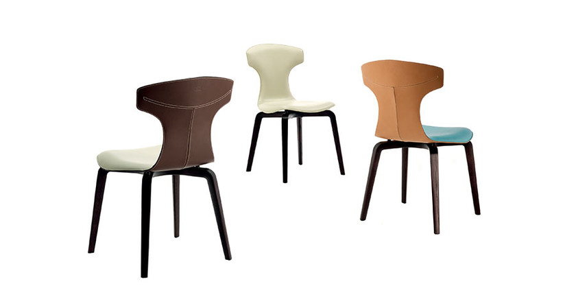 皮革安乐椅 设计师罗伯特·lazzeroni 意大利餐椅超薄椅子 玻璃钢铁脚耐用型