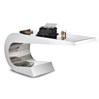 U型L型前台电脑桌 不锈钢电镀展示桌纯洁情感 Lamberti Design ONDA C 小款茶几