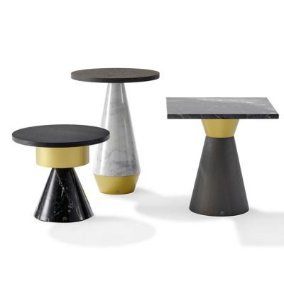 2019新品 Draenert TOTEM Round coffee table by Quaglio Simonelli Design 不锈钢金色大理石实木茶几