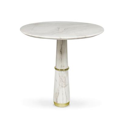 大理石不锈钢竹节茶几边几角几 BRABBU AGRA Table Round marble dining table