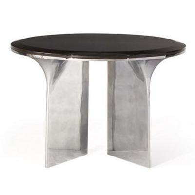 航母餐桌茶几不锈钢大理石 ALTO Round coffee table aluminium and wood