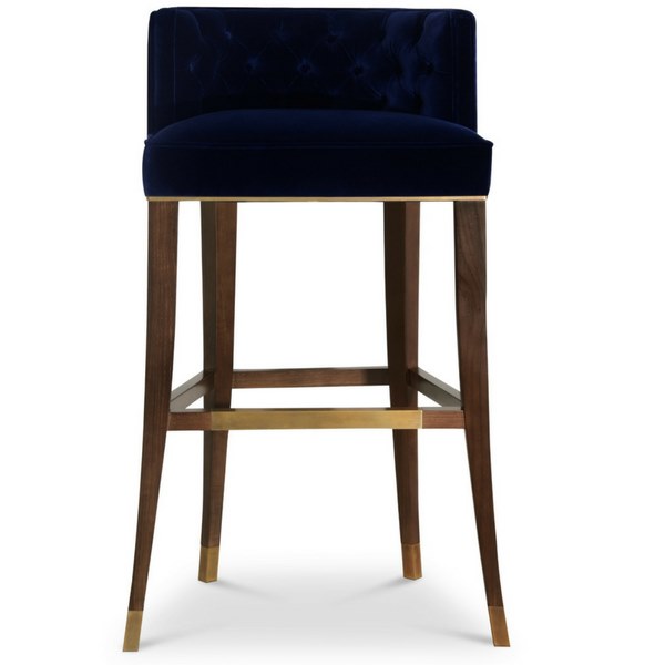 波旁王朝皇室豪华路易十四吧椅 中式高脚椅BRABBU BOURBON  Tufted velvet stool