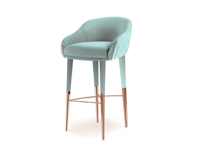 Duquesa系列餐椅沙发 休闲椅 2016新品上市 不锈钢双色电镀金色脚 Duquesa & Malvada KATE Barstool 绒布特效处理高脚吧椅