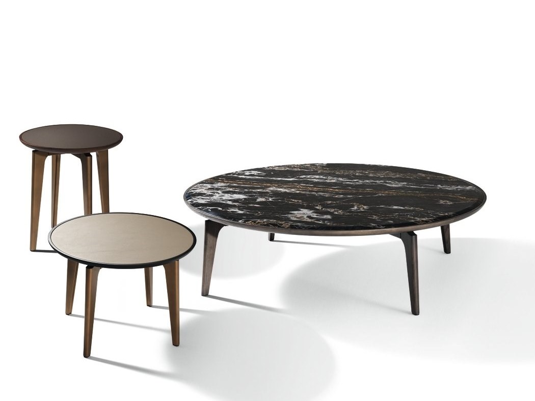 意大利 Giorgetti 设计师Carlo Colombo 茶几边几角几 不锈钢金属大理石实木家具