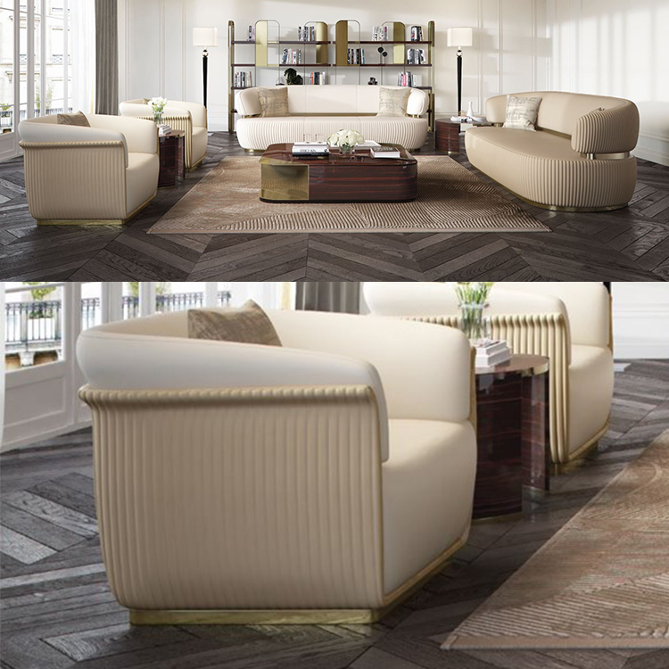 2019年新款 意大利 capital collection  Bon ton sofa 邦顿沙发不锈钢面包肥胖压线沙发