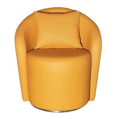 实物 意大利设计师简约现代小户型 半圆柱 单人沙发休闲椅 超纤皮真皮