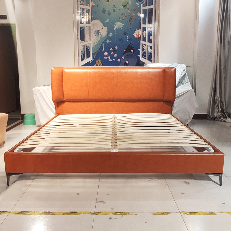 意大利设计师床铺 艺术 意式极简 皮艺卧室酒店样板房双人可拆装