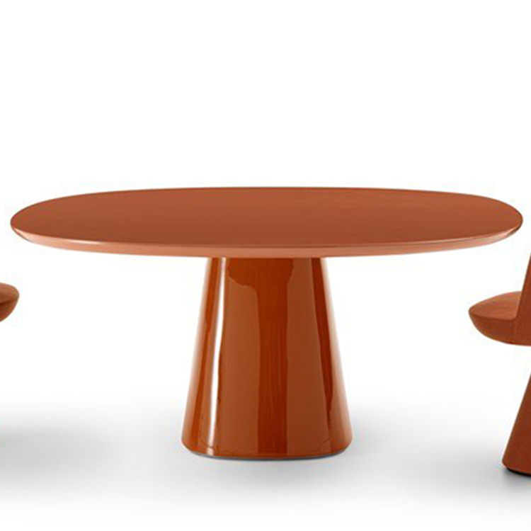 2022年新款意大利 B&B Italia莫妮卡魅力艾露尔玻璃钢餐桌 轻奢金色彩色圆桌