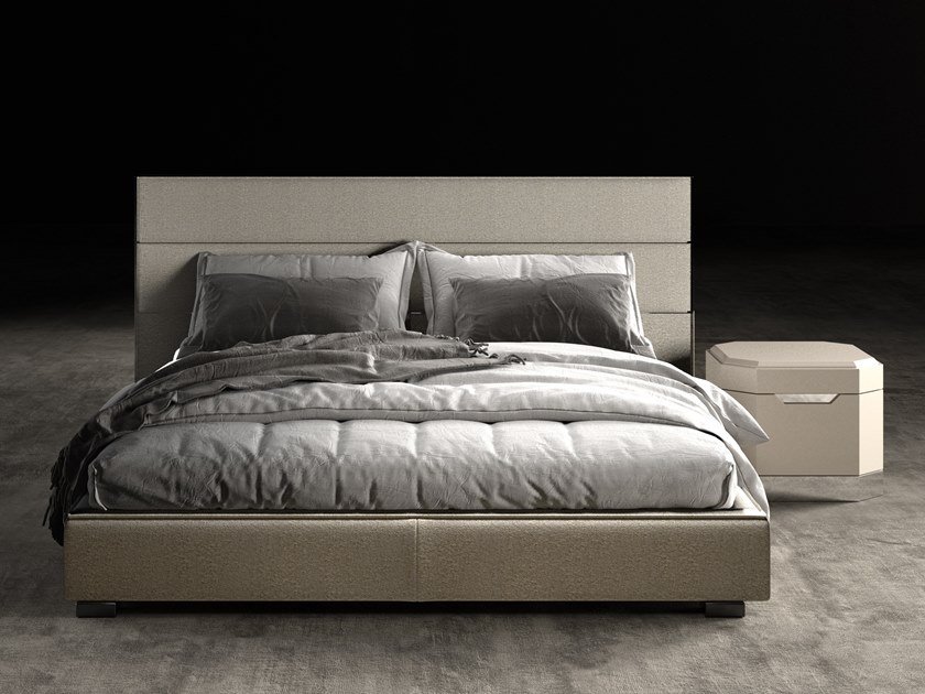 2022年新款意大利设计乔帕加尼不锈钢包边布艺皮质 意式极简床铺