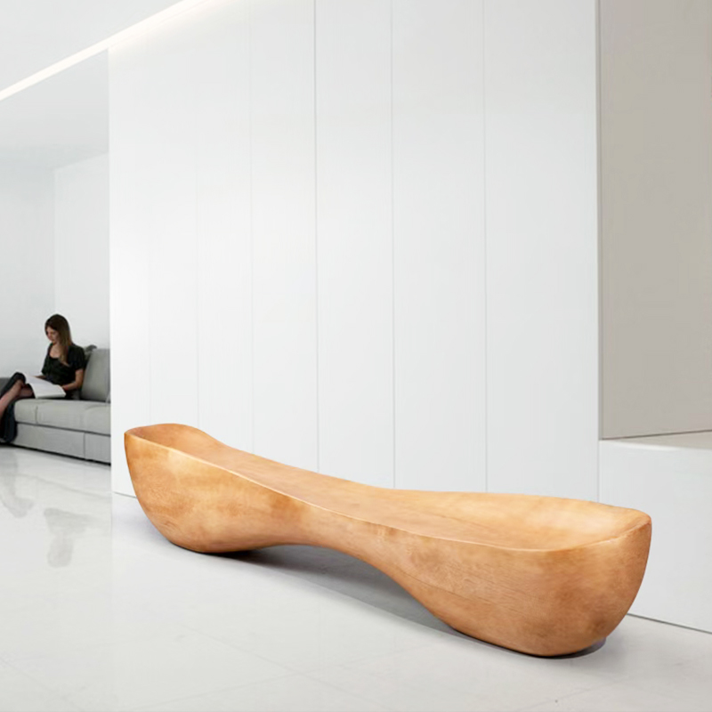 2022年意大利设计沙发长条凳子艺术创意商场机场大厅售楼处休息区