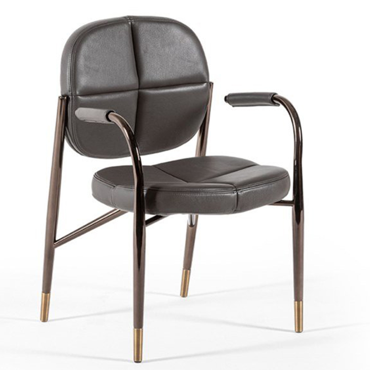 2022年新品 意大利黑森提亚不锈钢镀金餐椅休闲椅 商用家用黑色金色酒店家具