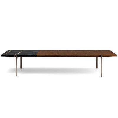 2022年新款 意大利米洛提 餐桌大班桌 茶几边几沙发凳组合 实木大理石不锈钢金色