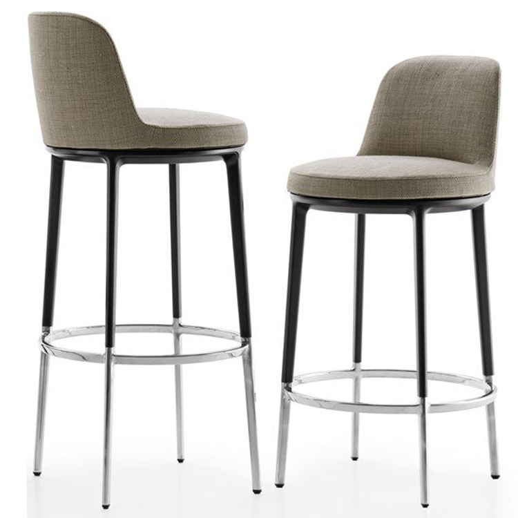 两款 2022年新品 意大利马利凳子 吧凳 高脚酒吧椅 福拉斯弗姆吧椅 Flexform Antonio Citterio 不锈钢电镀实木椅