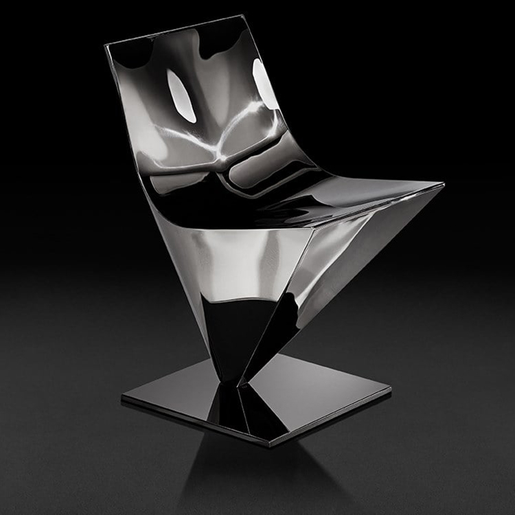 2022年意大利Italia Chair 玻璃钢电镀不锈钢原色椅餐椅休闲椅子