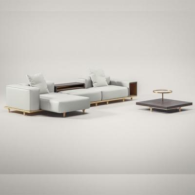 2023年意大利罗萨托ROSSATO 不锈钢五金电镀软包沙发 方块形多少位组合沙发