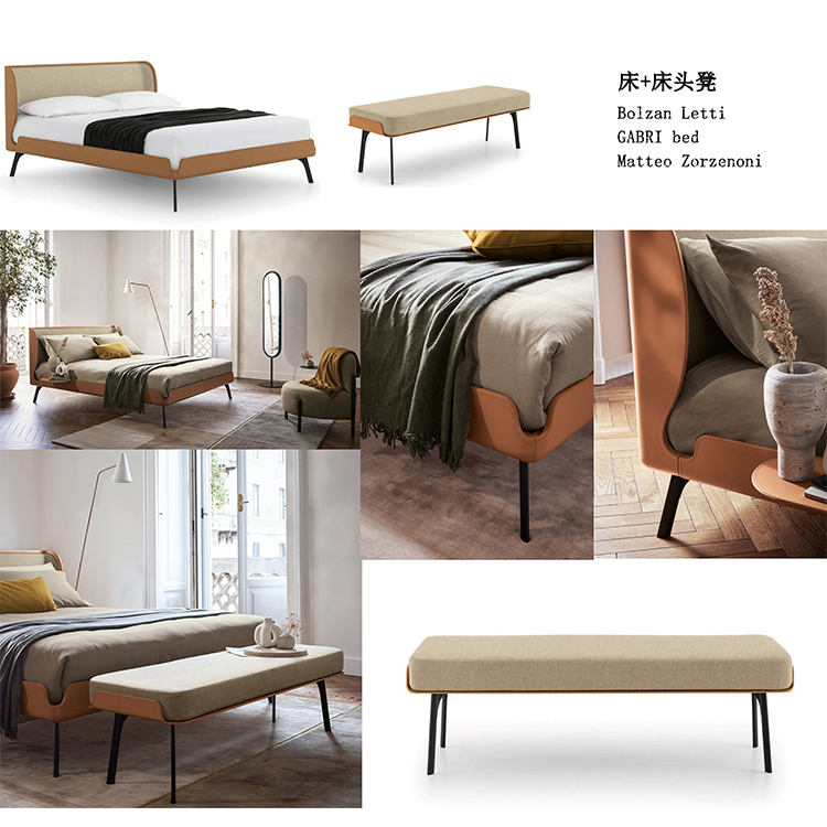 2023年新品 意大利 Bolzan Letti 长椅 Indoor bench 床头凳 马鞍硬皮床铺 Matteo Zorzenoni设计