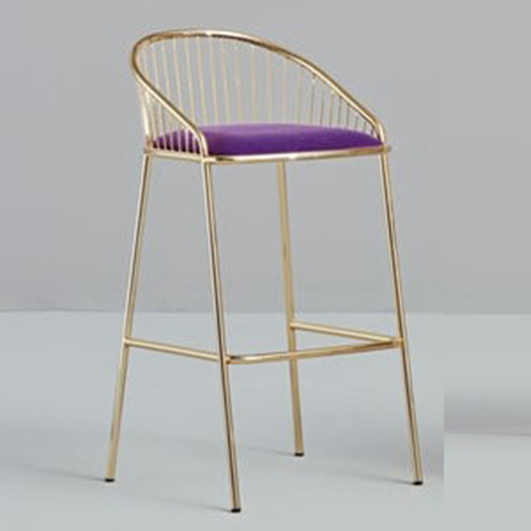意大利 Missana 米萨纳五金不锈钢吧椅 餐椅 软包复古现代钢丝吧椅吧凳