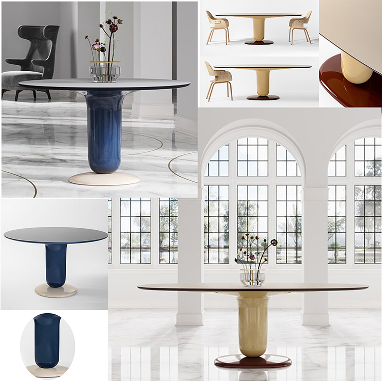 3款BD Barcelona Design玻璃钢Frigerio 餐桌Reflex 椭圆光滑质感Jaime Hayon