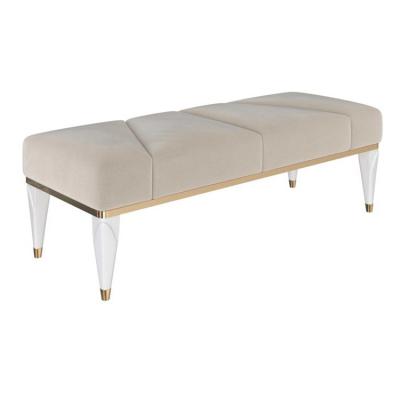 Guerra Vanni室内長椅不锈钢铜色床头椅子不锈钢脚套实木皮质长凳子