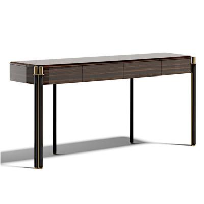 2023年 意大利 Guerra Vanni 后现代复古轻奢实木不锈钢桌子豪华边桌