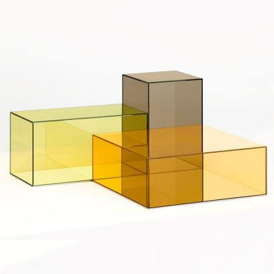 法国彩色透明组合柜茶几Philippe Starck设计Glas Italia 亚克力方形展示柜体