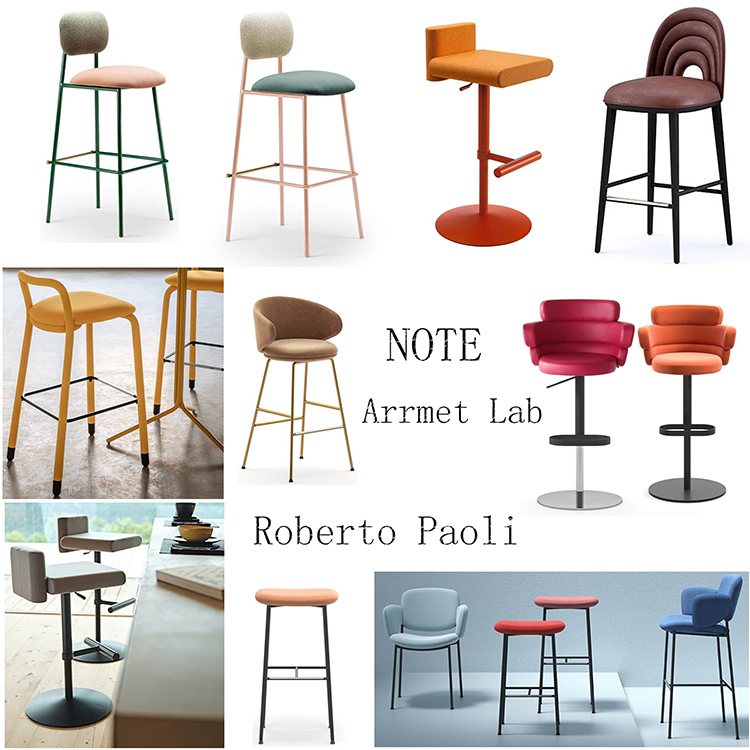 Midj七款吧椅 Roberto Paoli不锈钢arrmet异形Paolo Castelli弯弧Arrmet Lab高脚凳子