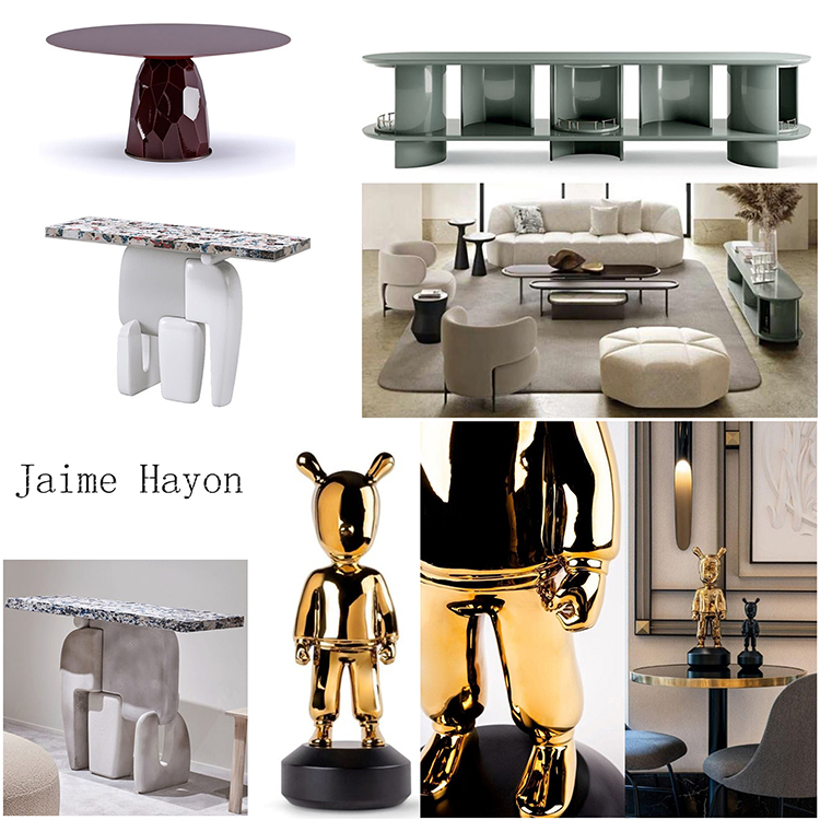 九款Zaha Hadid玻璃钢Ditre Italia 沙发茶几边桌餐桌装饰物人形Jaime Hayon