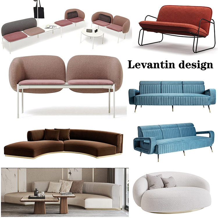2024年10款新品 Stefano Giovannoni 沙发Levantin双人多人Artu椭圆弧形茶几组合沙发