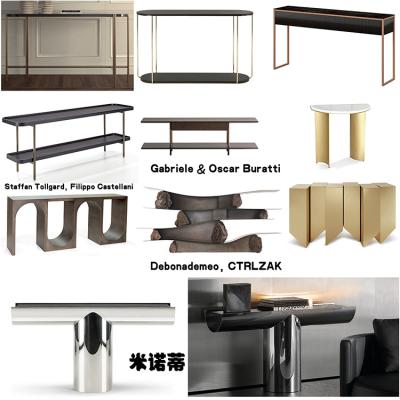 新品|十款Minotti米诺蒂装饰家居边桌Gabriele 书架子柜Potocco不锈钢实木铜色
