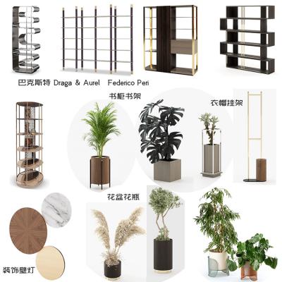 Draga & Aurel 豪华装修十款家具饰物 BAXTER巴克斯特Federico Peri轻奢书柜雨伞架子衣帽架花盘桌面花瓶