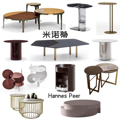 2025十款国际新品茶几Minotti米洛提新秀设计师Hannes Peer 一物多用床头柜食物餐车