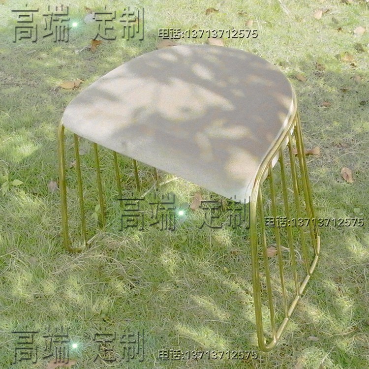 实物现货北欧经典复古吧椅不锈钢原色金色脚颜色面料规格可定制酒店样品房