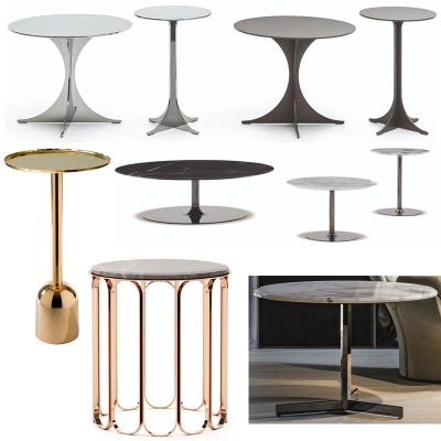多款Longhi 西班牙 现代风格 圆形金属咖啡桌 五金茶几角几边几 Minotti ANISH Contemporary table